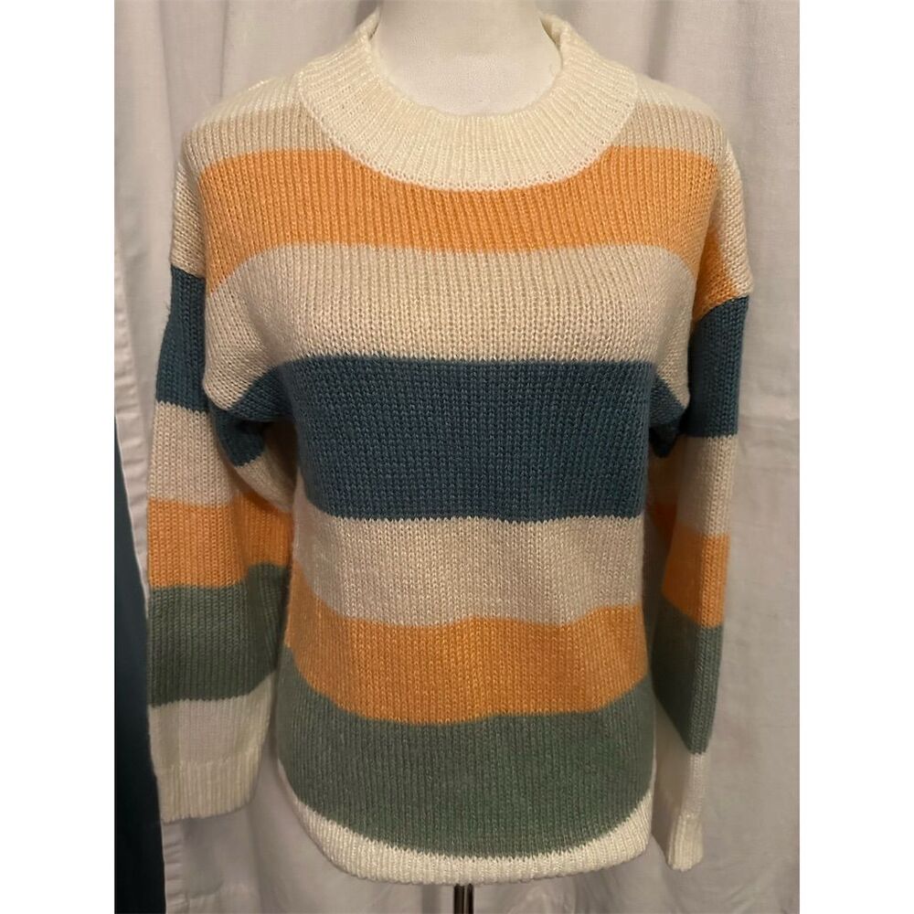 O'Neill Women's XS Multicolor Striped Mock Neck Pullover Sweater